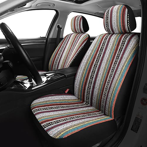 VarCozy Baja - Juego completo de fundas de asiento para asiento delantero y asiento trasero dividido para sedán, SUV, camión, funda de asiento