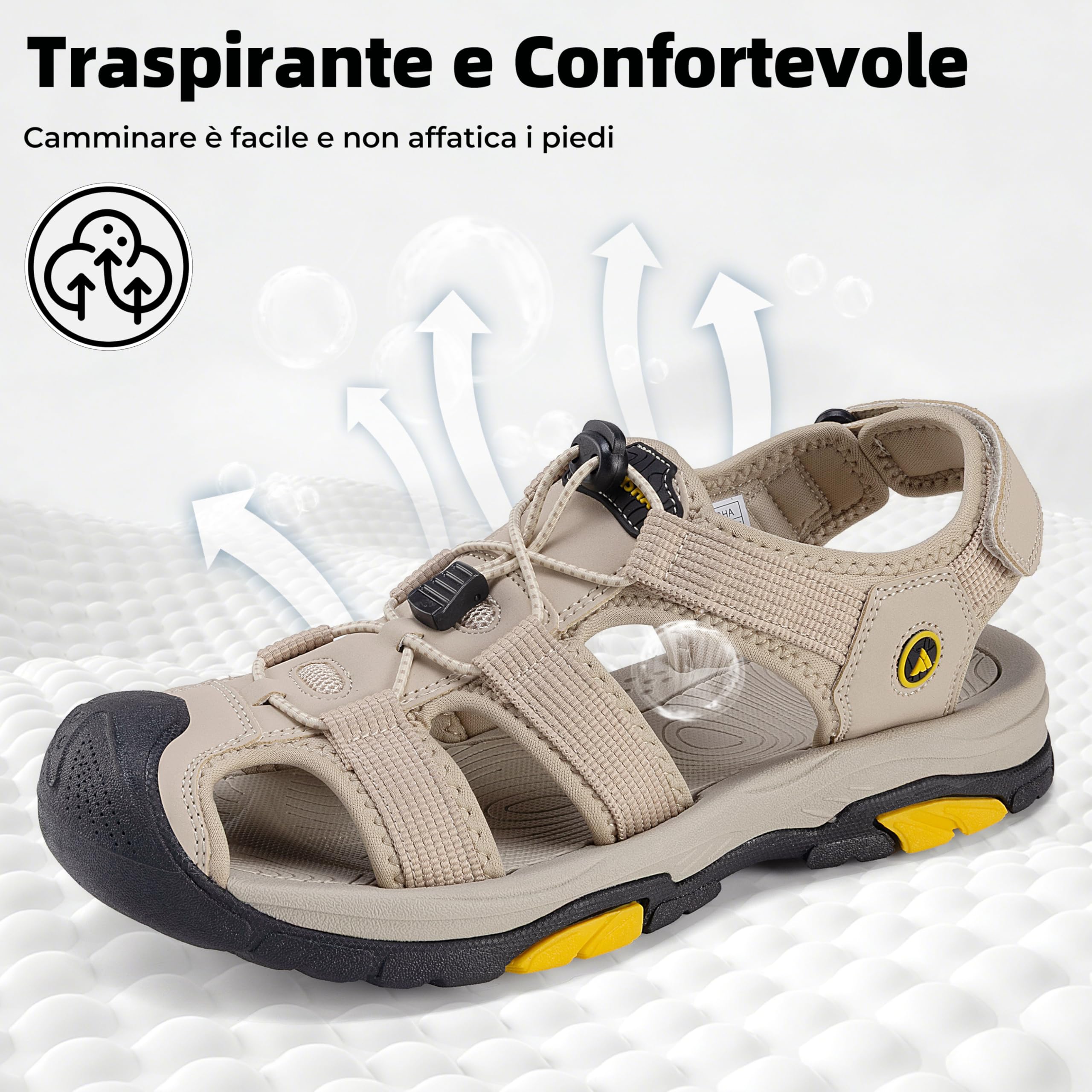 Mishansha Sandali Sportivi Uomo Traspirante Estivi Sandali da Trekking Antiscivolo All'aperto Gr.39-48