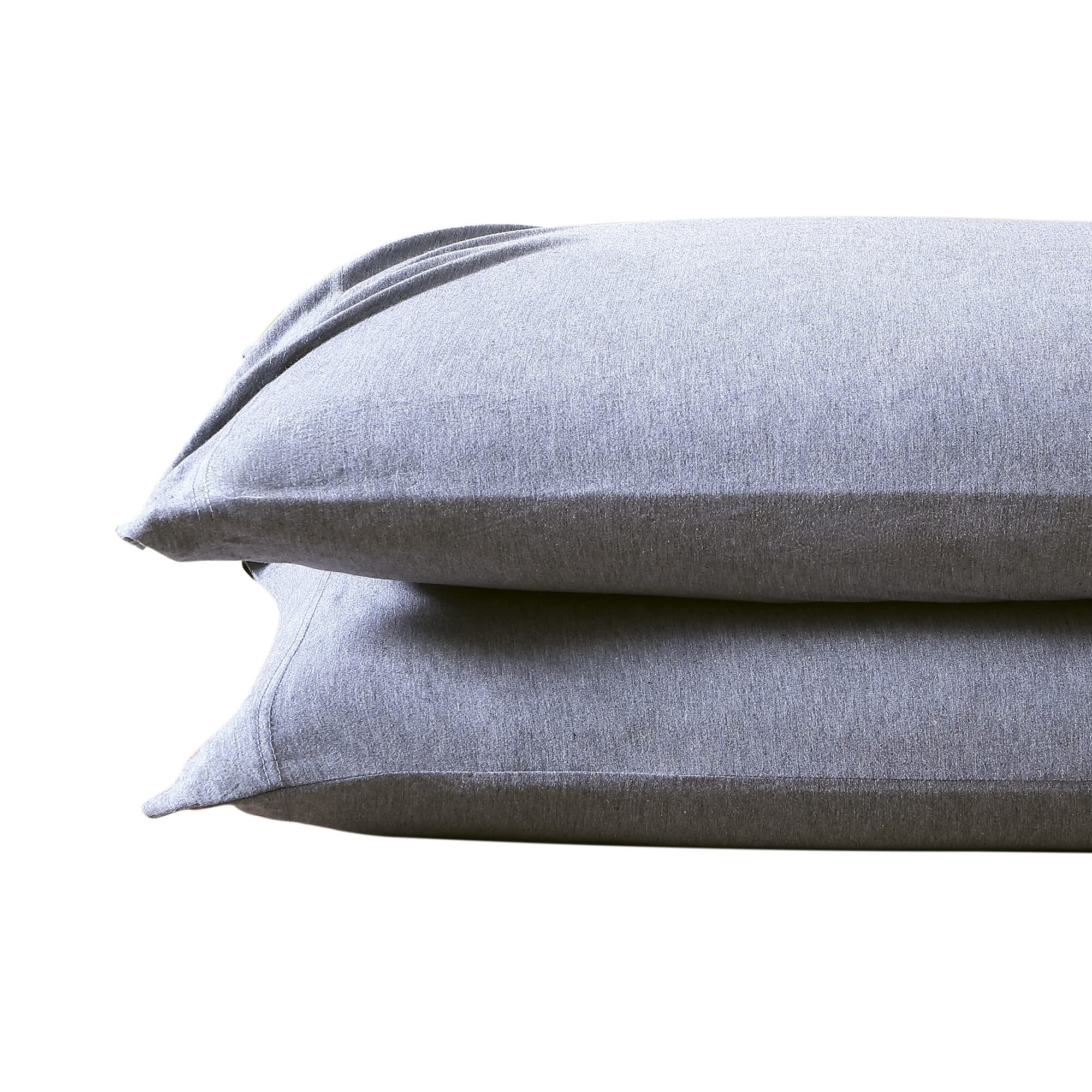 Brielle Home Tencel Modal – 100% Modal, Beech Tree Fiber – T-Shirt Jersey Knit – Cooling, Breathable, Wrinkle Resistant – Pillowcase Set, Heather Blue, Standard