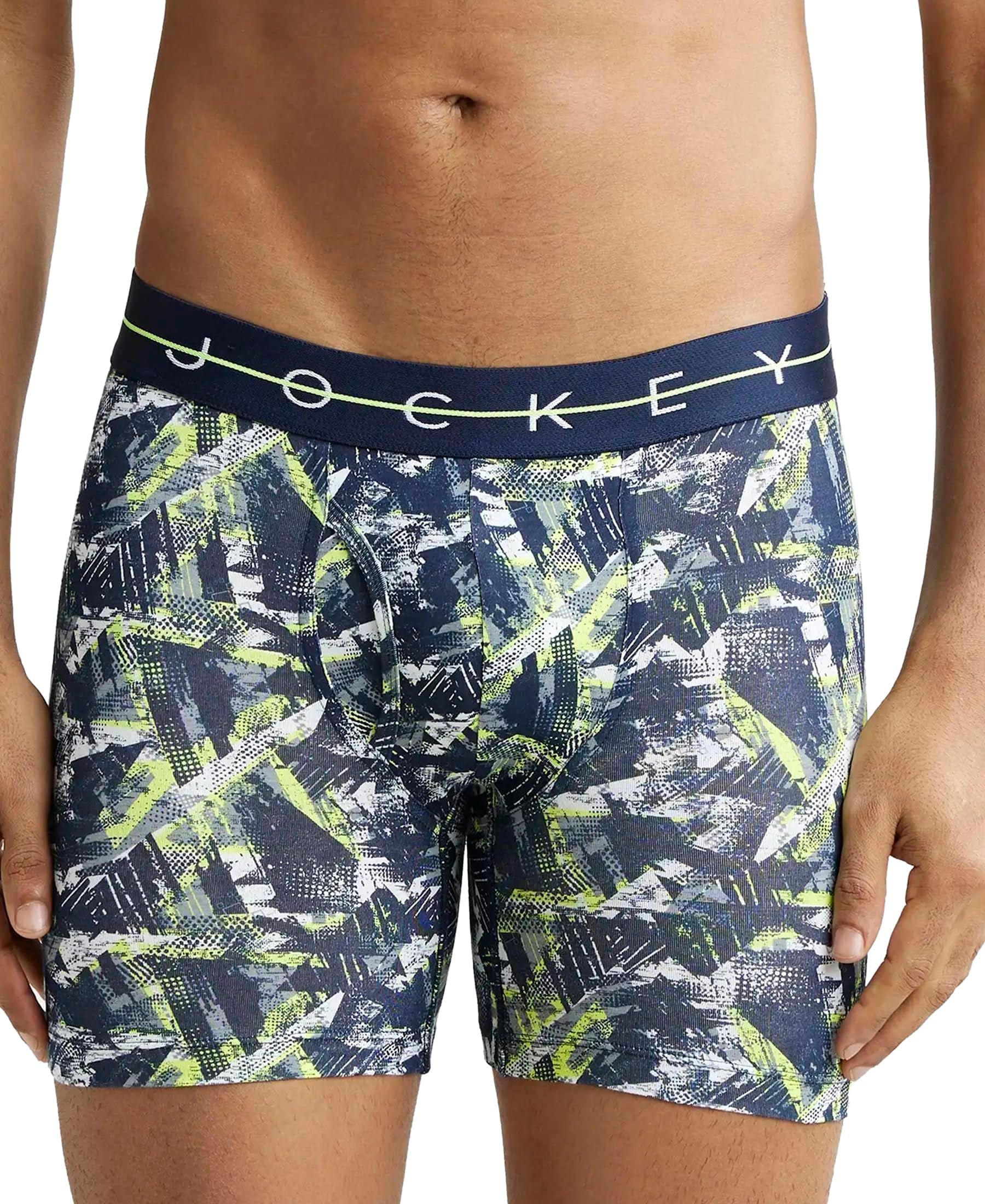 NY03 Men's Super Combed Cotton Elastane Stretch Printed Boxer Brief with Ultrasoft Waistband (Prints May Vary)