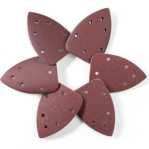 Miniatura 34 de S SATC Lijadora con detalle de ratón, 50 almohadillas de lija para ratón, 12 agujeros, varios granos 60/80/120/150/220