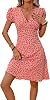 Beachsissi V Neck Floral Print Casual Mini Dress