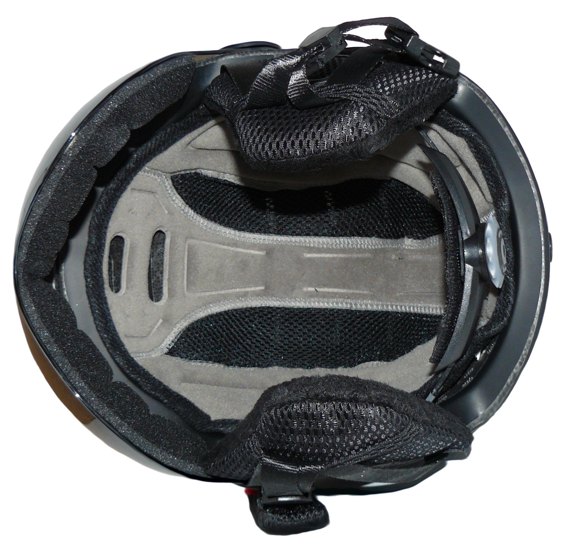 Kask narciarski MS95 czarny matowy z dwoma wizjerami składany