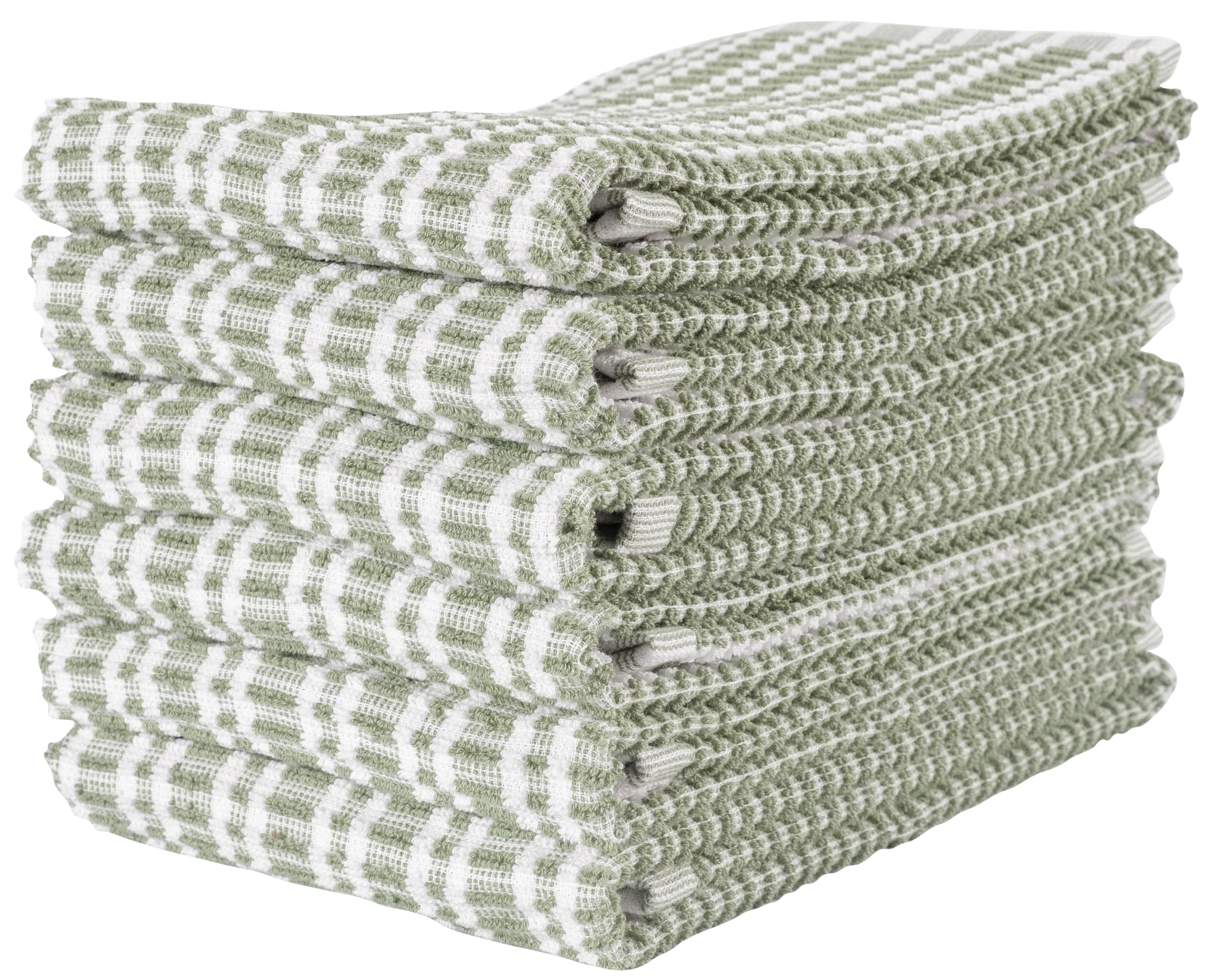 KAF Home Premium Terry Kitchen Towels (16”x 28”, 6 Pack) | 430 GSM Cotton Kitchen Hand Towels | Absorbent and Plush Terry Dish Towel Set
