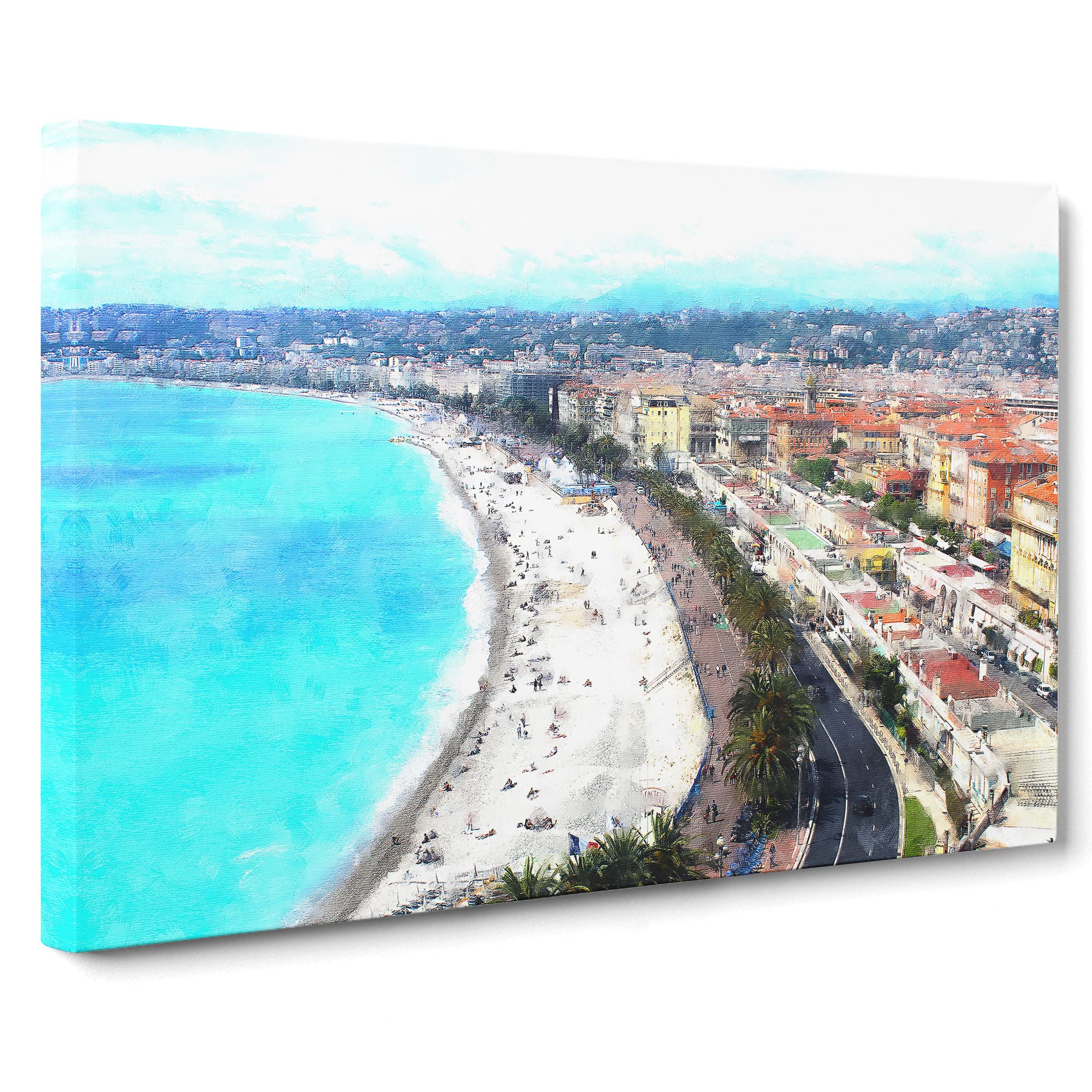 Nice Skyline In France Canvas Print, Mixed, 25L x 50W cm