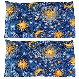 Nature\'s Approach - Basic Herb Pack Rice Heating Pad Microwavable Reusable Heat Pack with Herbal Aromatherapy Fill, Freezer and Microwave Safe for Hot and Cold Therapy, 2 Pack Celestial Indigo