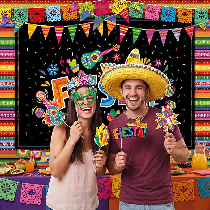 Fondo Fotográfico Fiesta Tema con Kit de Props miniatura 7