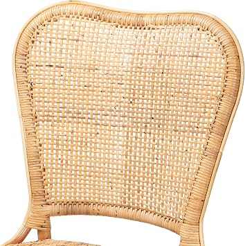 bali & pari Irene Modern Bohemian Natural Rattan Dining Chair