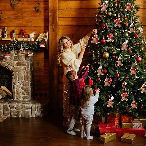 Miniatura 7 de Adornos navideños de hombre de jengibre, adorno de pan de jengibre, hecho a mano, árbol de jengibre, decoración colgante de figuras de pan de