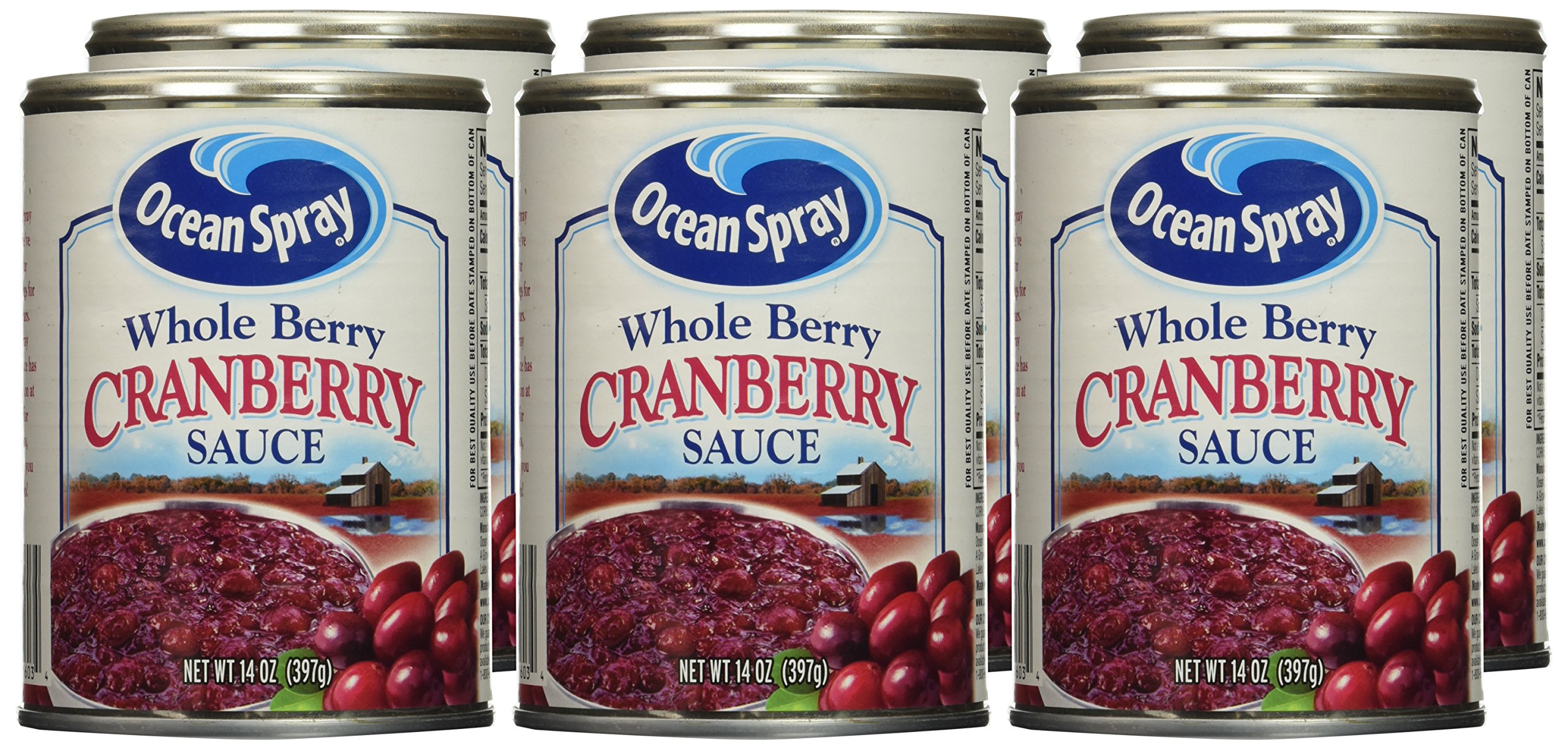 Ocean Spray Lot de 6 sauces aux canneberges entières 14 oz