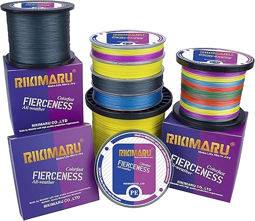 Miniatura 6 de RIKIMARU - Sedal de pesca trenzado, resistente a la abrasión, superlínea con cero elasticidad y baja memoria, diámetro extrafino, 327 - 1094 yardas,