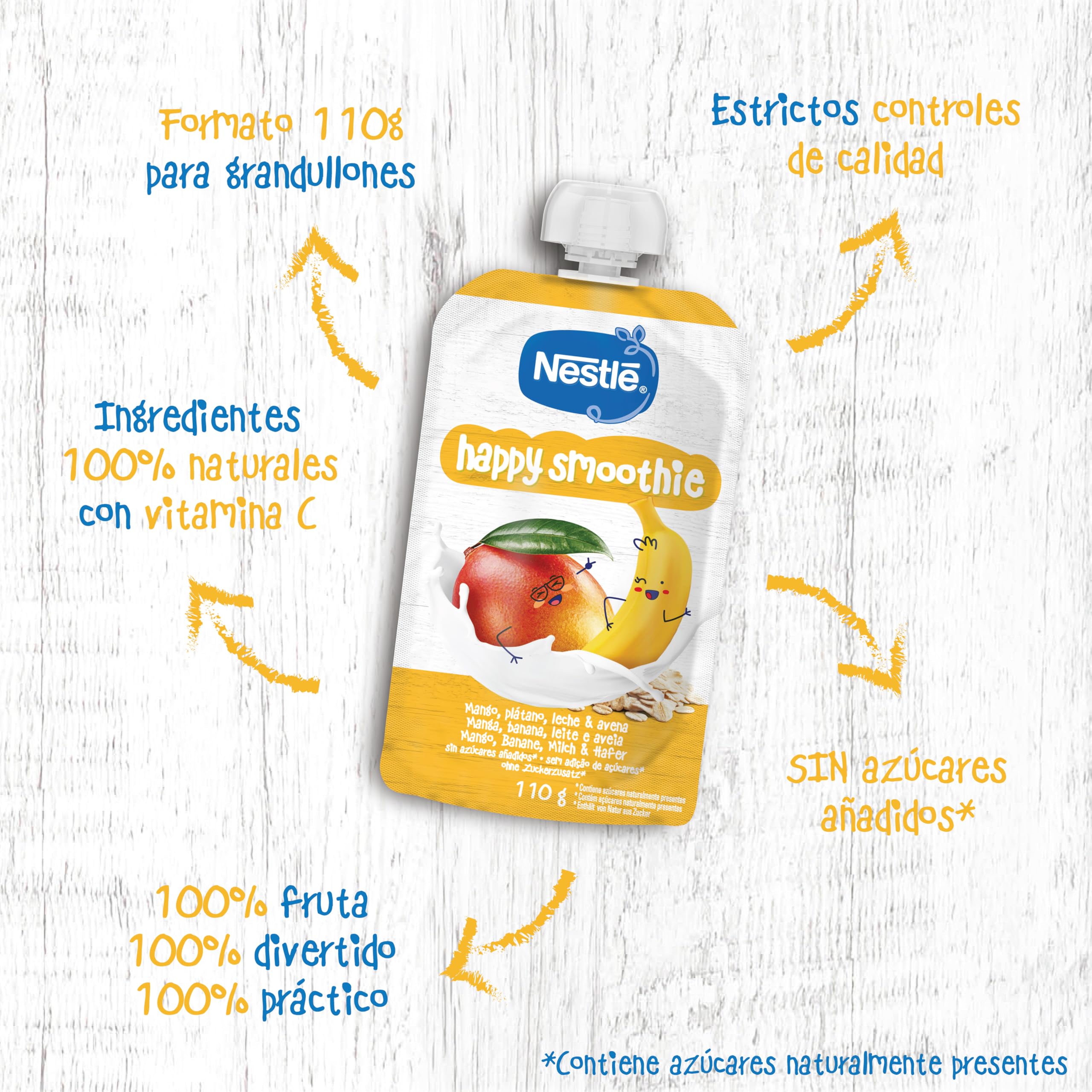NESTLE Pure Happy Smoothie 12 meses, 8 bolsitas 110g