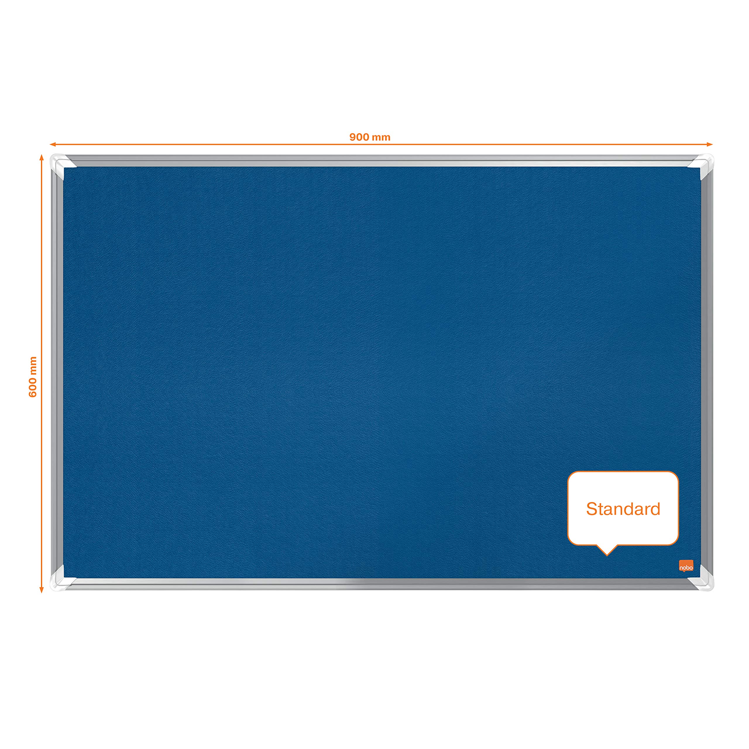 Nobo Filz-Notiztafel 60x90 Cm – Mit Aluminiumrahmen, Wandmontiert, Für Büro & Zuhause, Blau