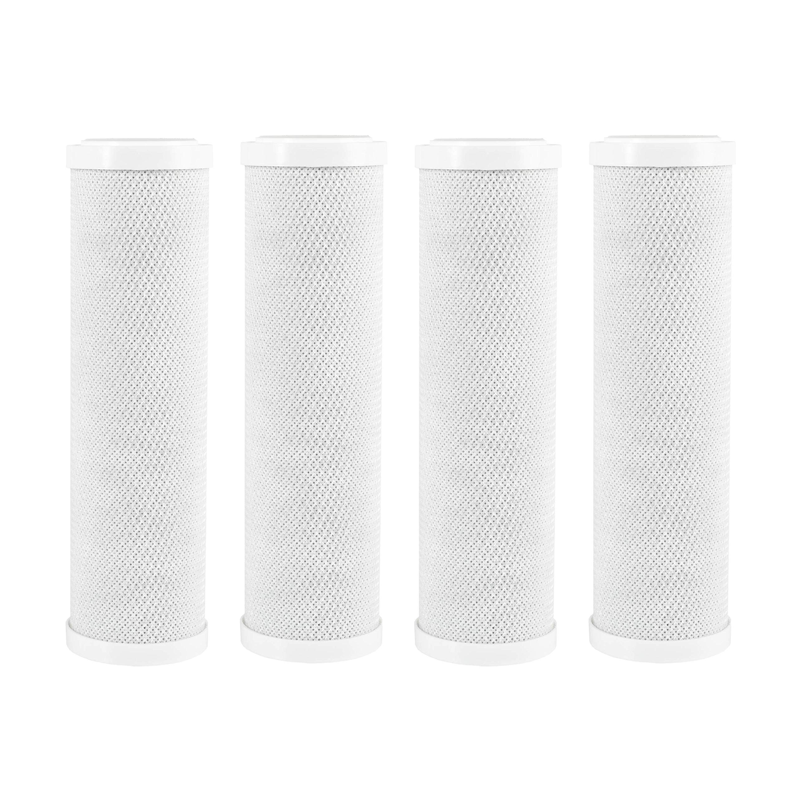 PLUMB eeze Carbon Block (Briquette) Replacement Cartridges 5 Micron 10" 4-Pack