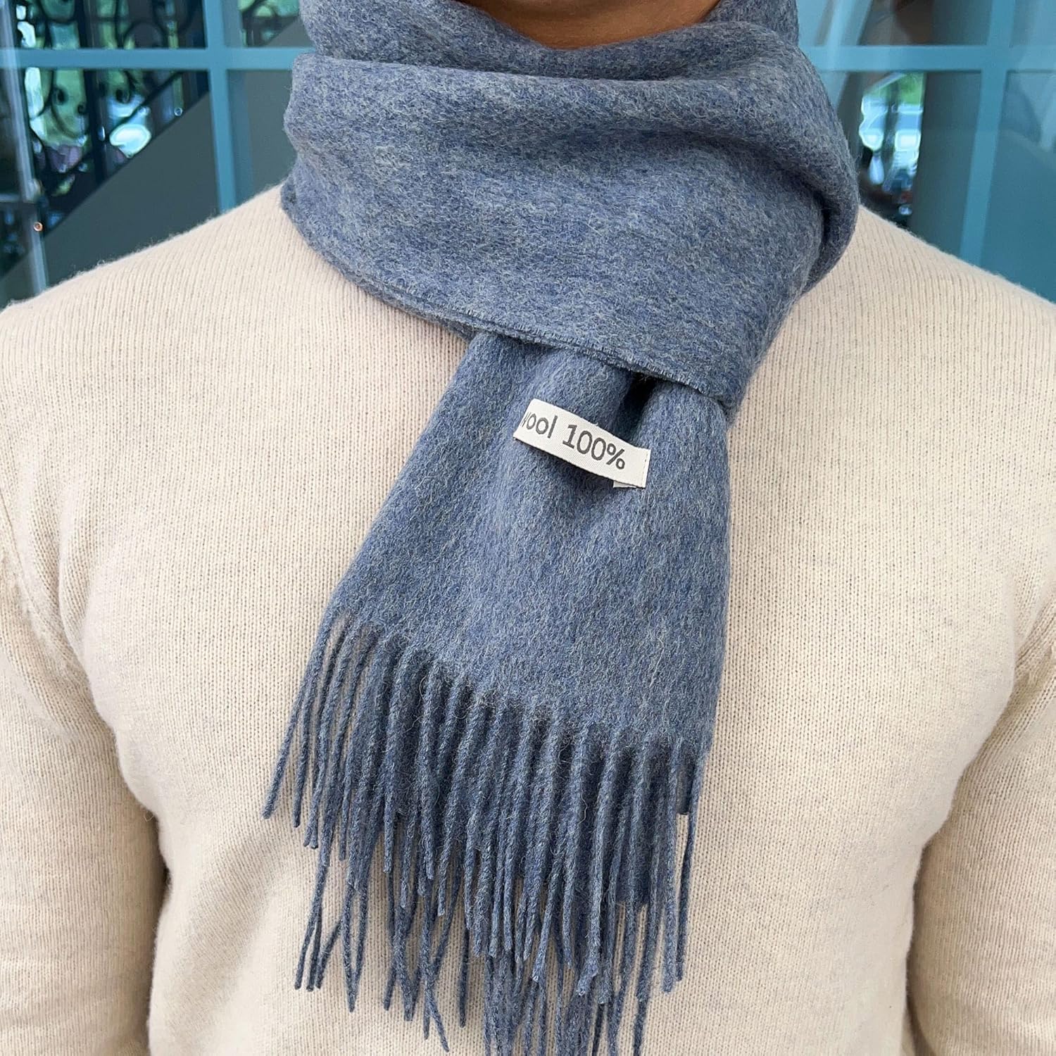 100% Wool Scarf - Men and Women Winter Warm Soft Luxurious Solid Colors Gift Box - Image 5