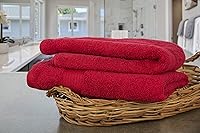 Vista 2 de Ample Decor Toalla de mano de baño de 18 x 28 pulgadas, 21.16 ozm, 100% algodón, suave y absorbente, 2 piezas, color rojo