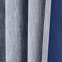 Vista 3 de Melodieux Elegantes cortinas opacas de algodón para oscurecer la habitación, para sala de estar, dormitorio, con aislamiento térmico, paneles