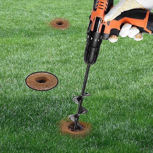 Miniatura 7 de Broca de taladro Ruooson de 2 pulgadas de profundidad x 9 pulgadas de largo, broca en espiral para plantar, broca en espiral para plantar, broca de