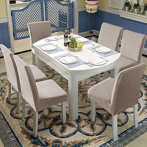 Miniatura 2 de Genina Juego de 4 fundas impermeables para sillas de comedor, fundas para sillas de cocina, fundas para sillas de comedor Parson, color caqui