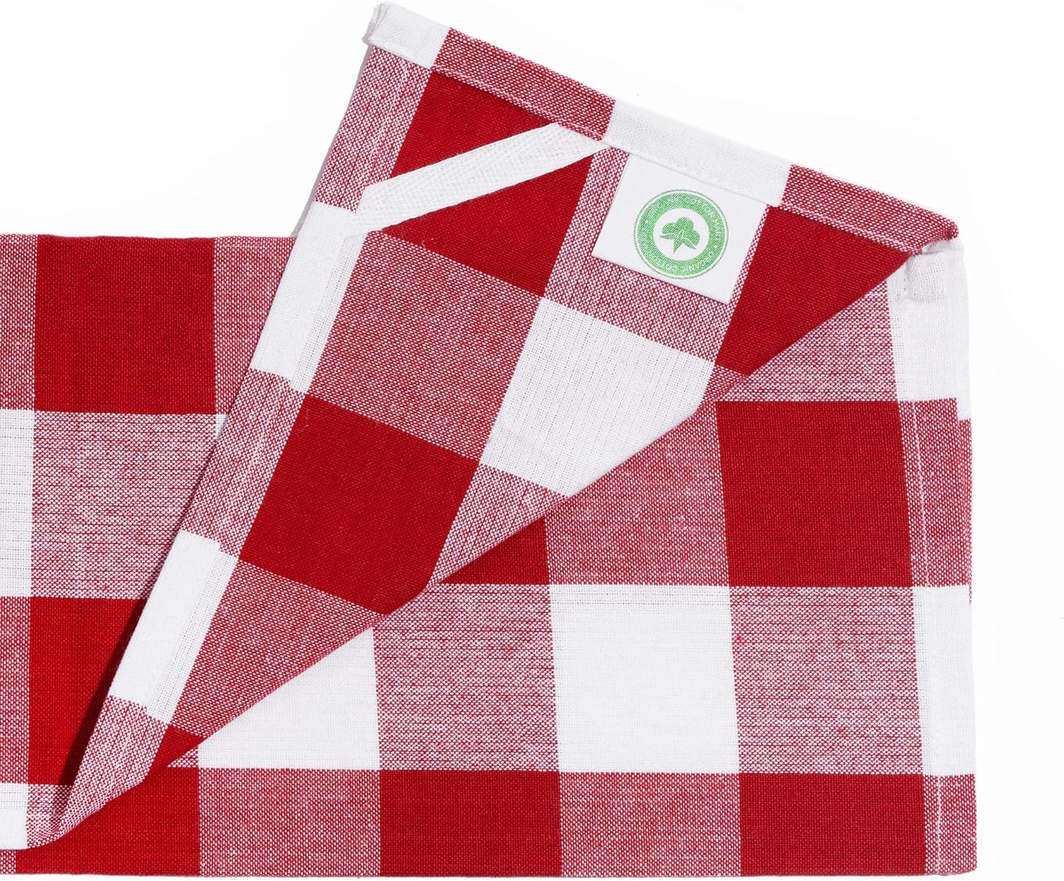 Red and White Christmas Plaid Kitchen Towels - 6 Pack, 20"x30", 100% Cotton, Red Checkered Dish Towels with Hanging Loop - Absorbent, Washable, Multipurpose Buffalo Plaid Tea Towels (6 Pack) - Image 3