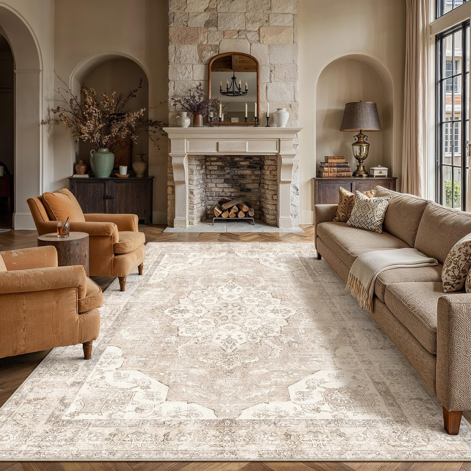 PureCozy Vintage Rugs Living Room Area Rug 200x300cm Beige