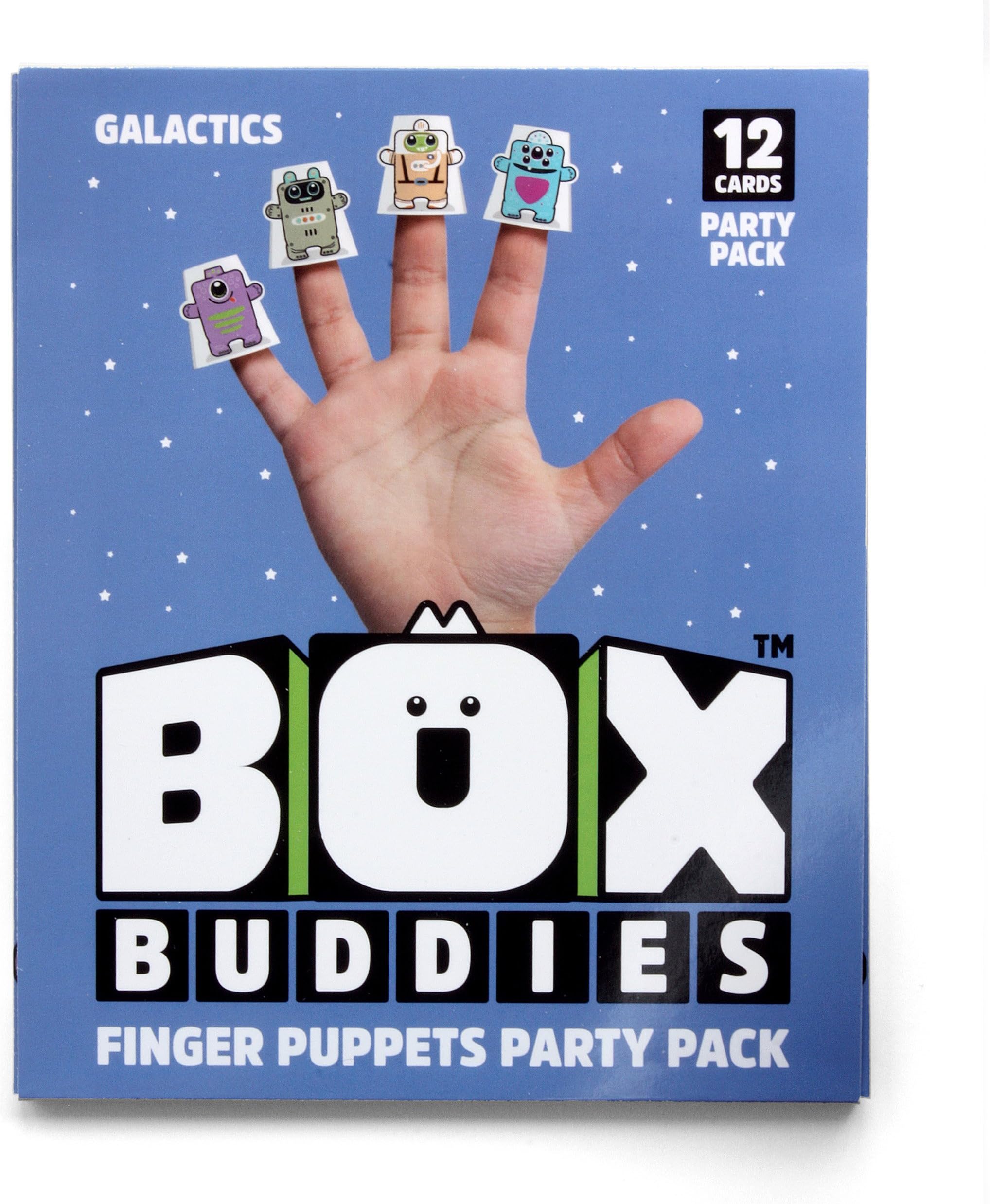 Box Buddies Finger Puppet Paper Toys - Space Party Bag Fillers - Pack of 12 Cards