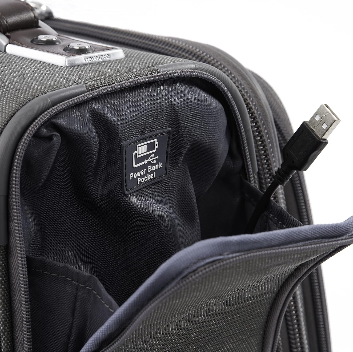 Travelpro Platinum Elite Softside Expandable Carry on Luggage, 8 Wheel Spinner Suitcase, USB Port, Men and Women, International, Vintage Grey, Carry On 19-Inch - Image 9