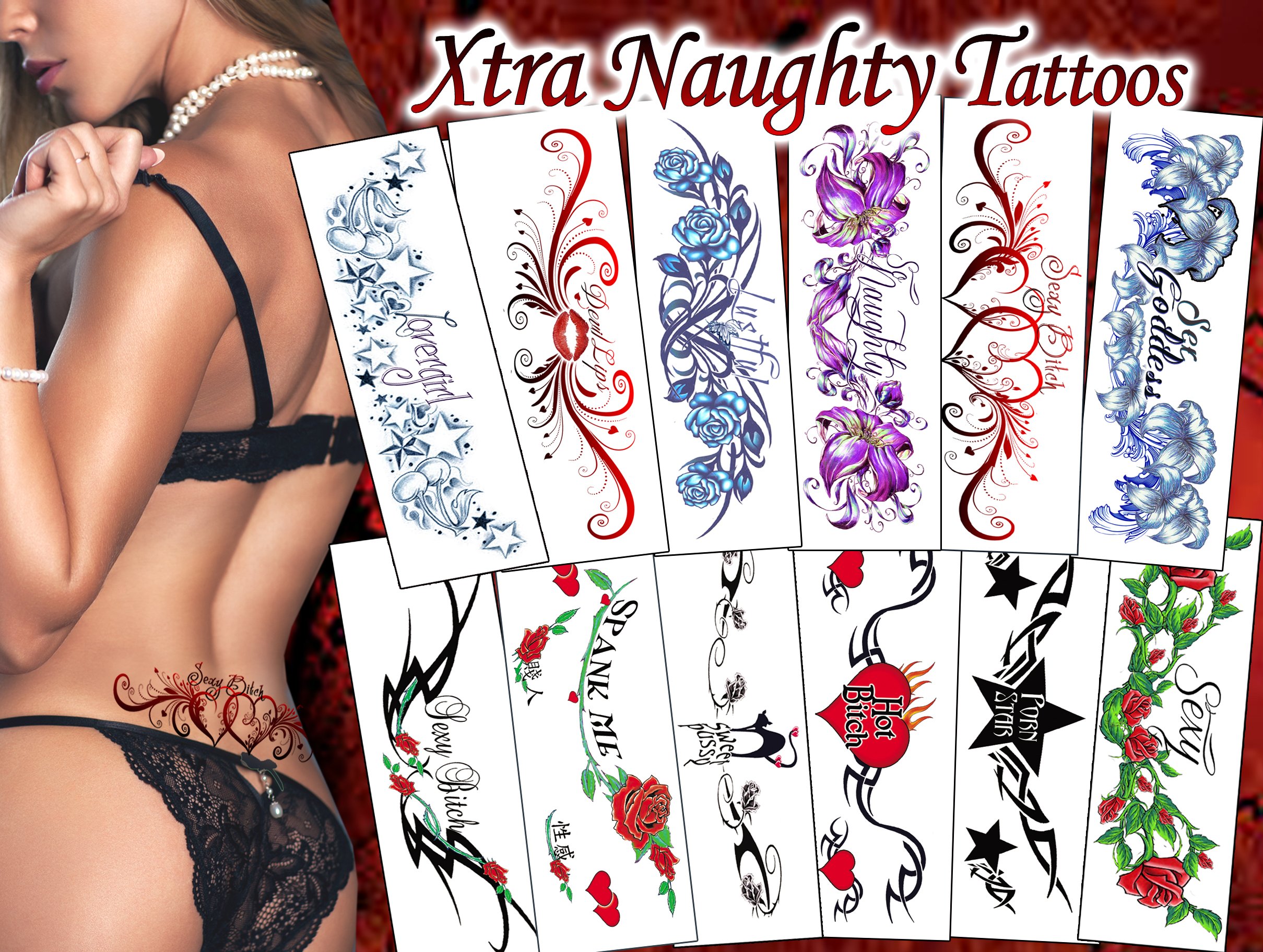 Buy Temporary Tattoo Factory Xtra Naughty Lower Back Tattoos — Ultra 