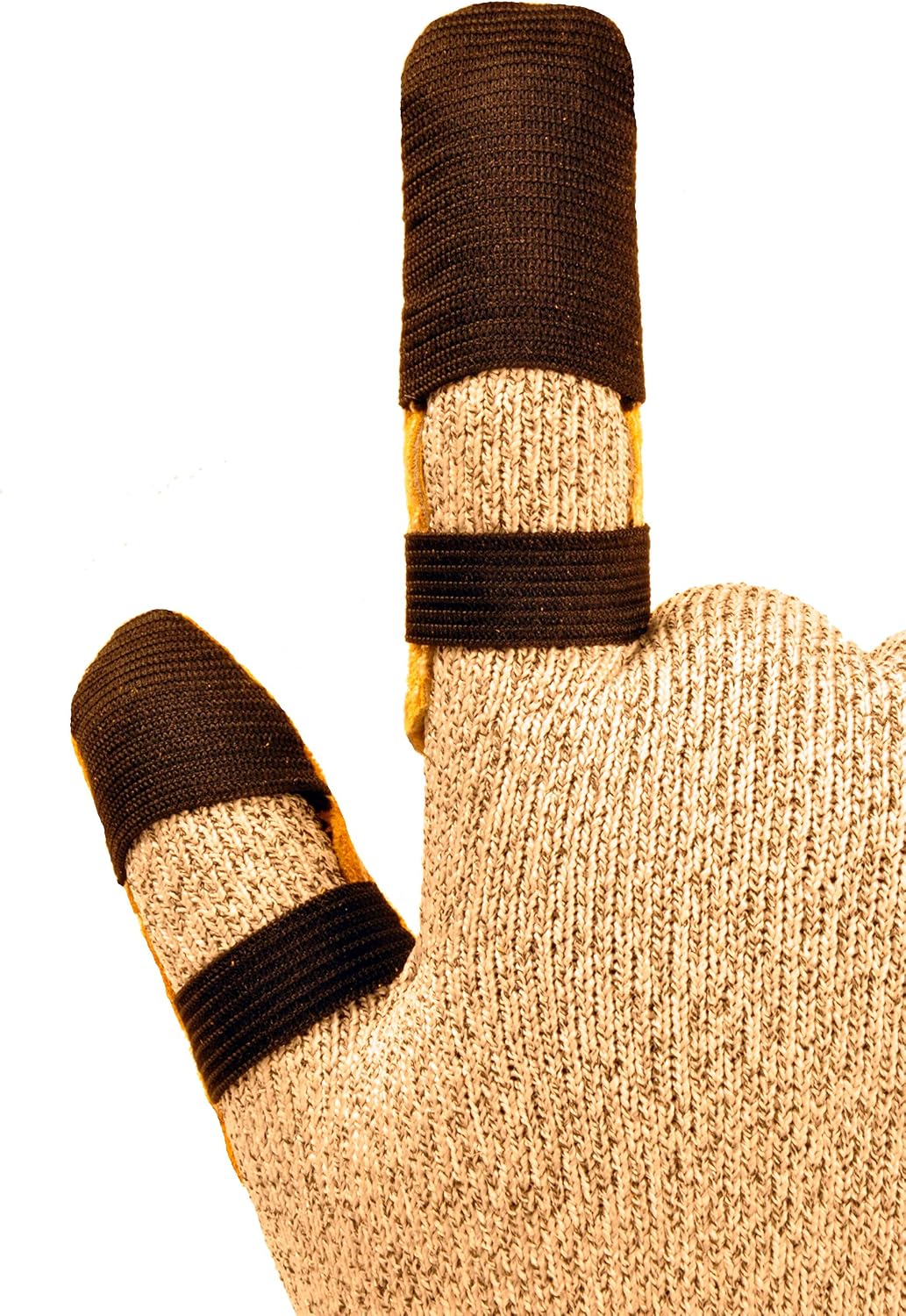 G & F Products 8128M Cowhide Leather Guard Finger Protection, Medium, Tan Brown/Tan (Pack of 2) image 3