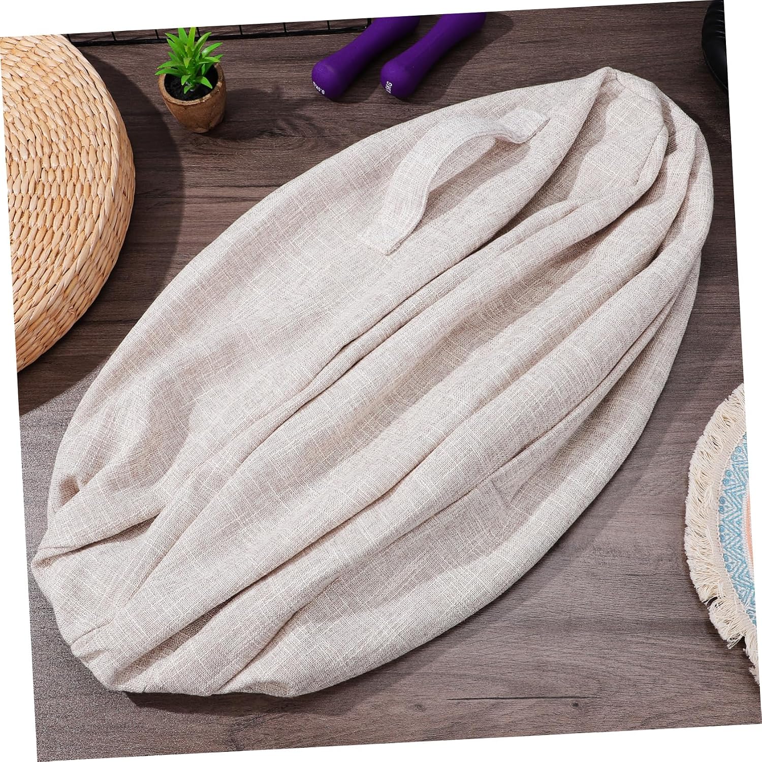 WOONEKY Yoga Ball Cover White Thick Breathable Anti-Static Exercise Ball Cover