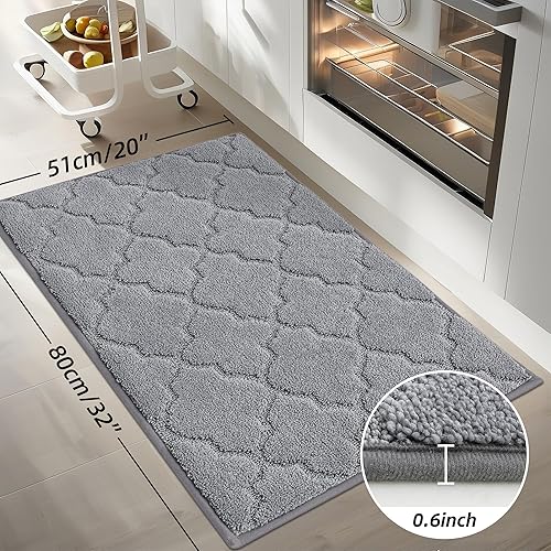 Miniatura 37 de COSY HOMEER Tapetes suaves de cocina para el frente del fregadero, alfombras súper absorbentes y tapete antideslizante de 20 x 59 pulgadas, lavable