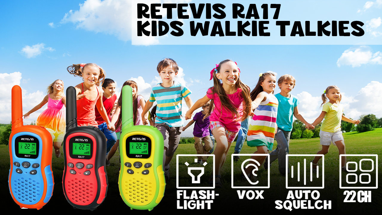 Walkie Talkies Para Niños Retevis RT638 – Pack De 3 Unidades, 16 Canales, Linterna Y VOX, Regalo Navidad Para Niñas Y Niños De 3 A 12 Años