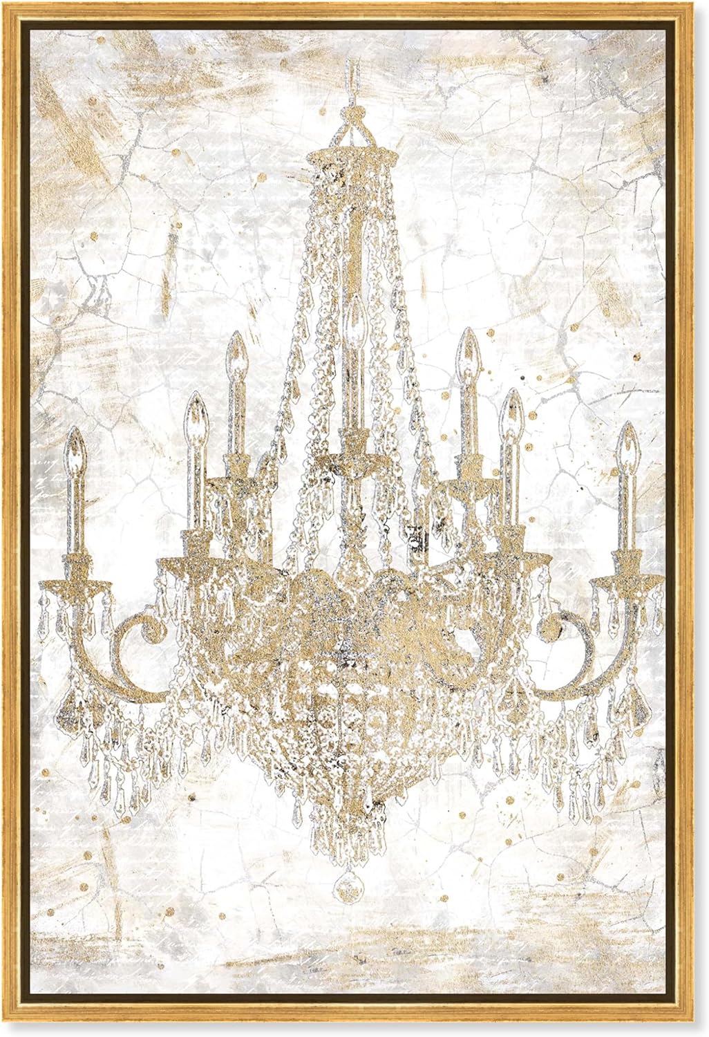 The Oliver Gal Artist Co. Fashion and Glam Wall Art Canvas Prints Chandeliers Home Décor, 20 in x 30 in, Gold, White