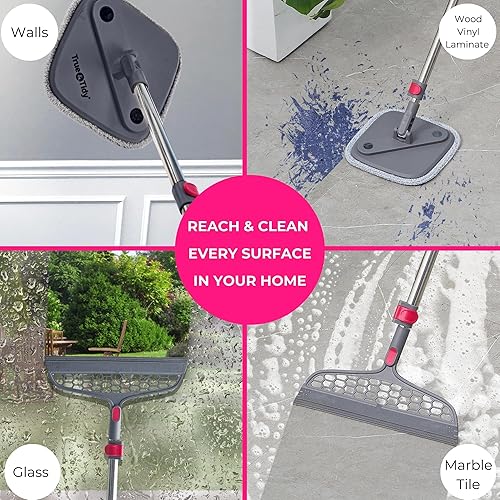 Miniatura 6 de Trapeador giratorio cuadrado resistente para limpieza de pisos, compartimento separado para agua limpia y sucia, utiliza cualquier solución de