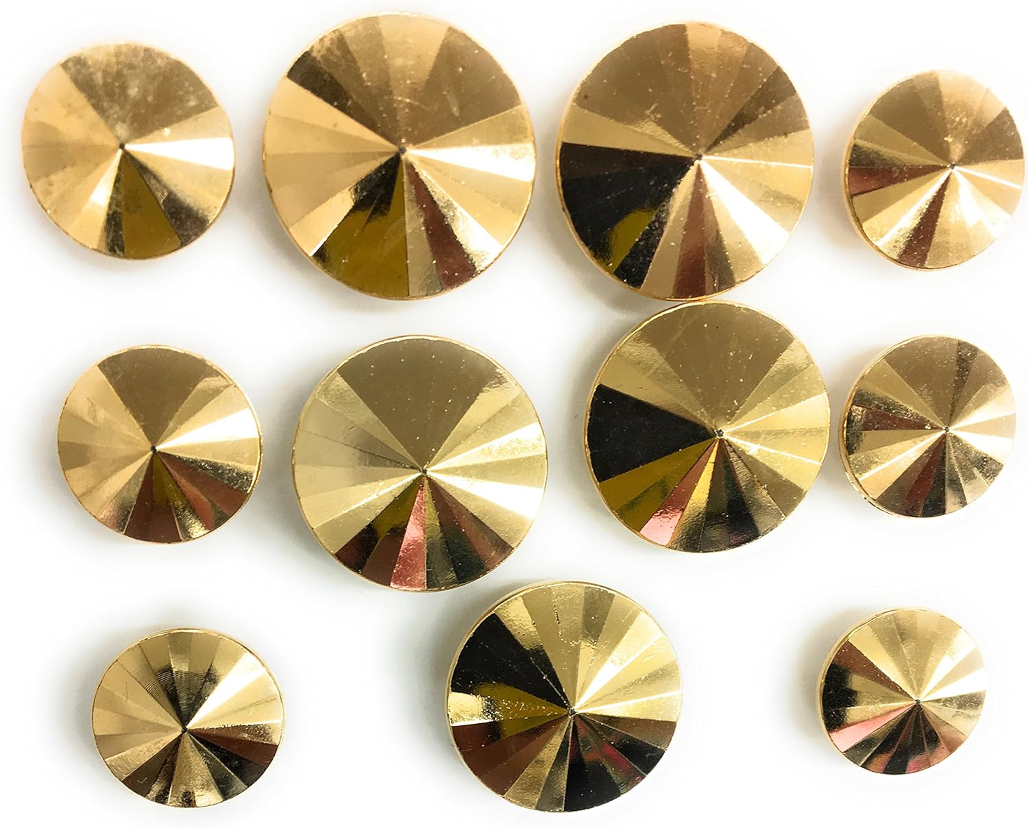 11 Gold Buttons Sets Polished Faceted Finished~ for Blazer, Suits, Sport Coat, Uniform, Jacket, Dresses 11