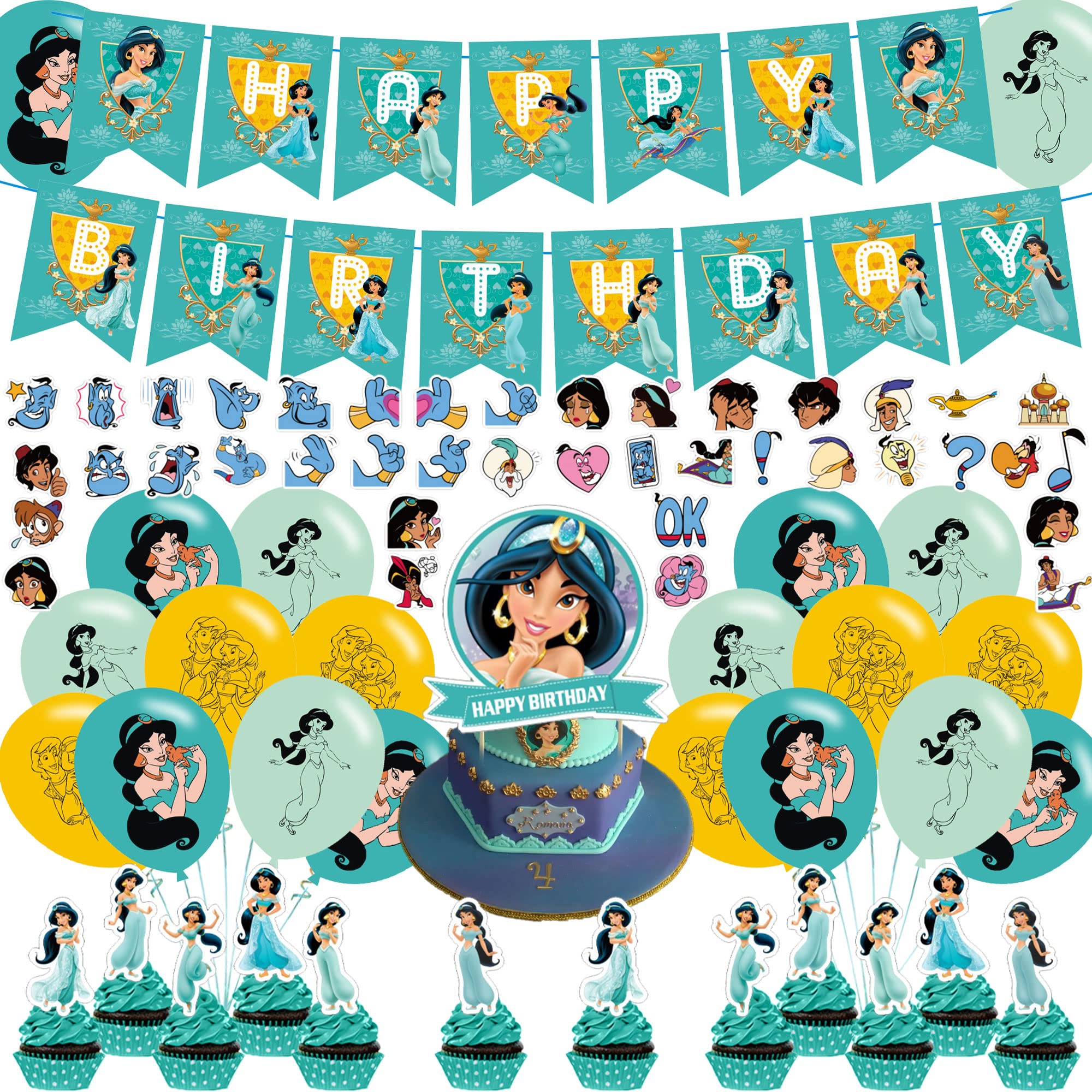Buy Princess Jasmine Party Decorations,Birthday Party Supplies For