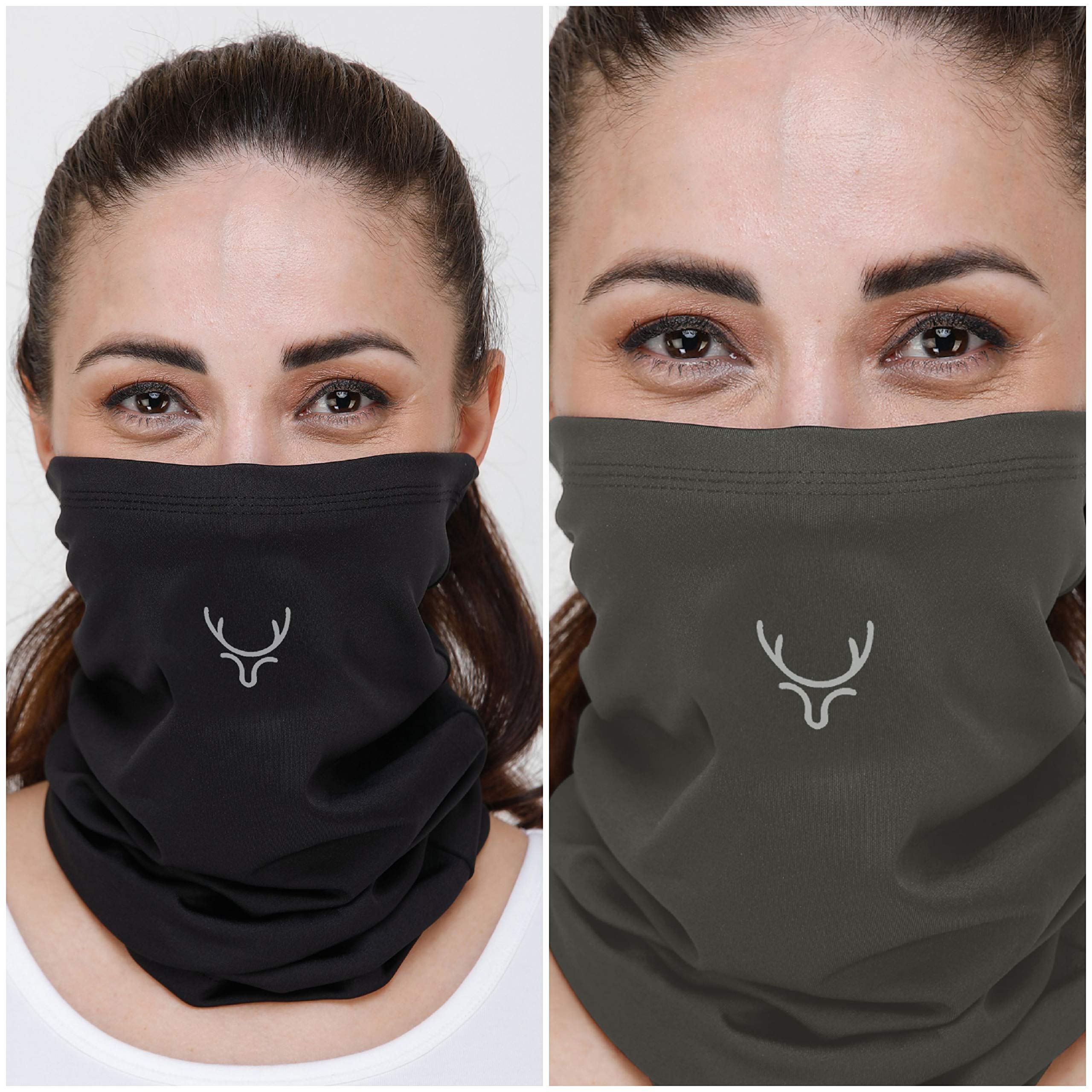 PANTAR Bamboo Bandana Headband and Face Mask for Men & Women | Super Soft | Odour-free & Breathable | Multipurpose NAVY BLUE & ARMY GREEN Bandana Mask for Dust, Pollution & UV Protection 02 pc