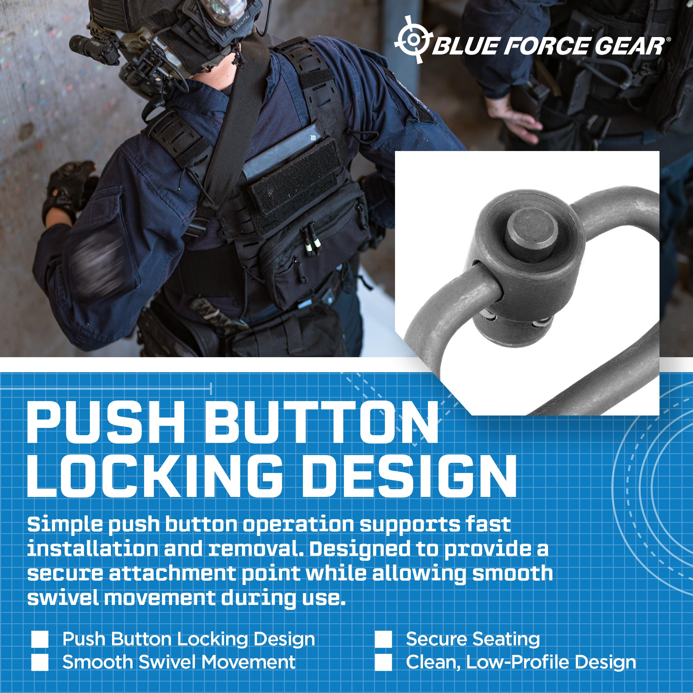 Amazon.co.jp: Blue Force Gear プッシュボタン QD スリング スイベル
