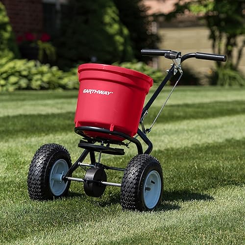 Miniatura 8 de EarthWay 2150 - Esparcidor de fertilizante de transmisión comercial de 50 libras (48.5 lbs). Sembradora de jardín de alta resistencia con tasa de