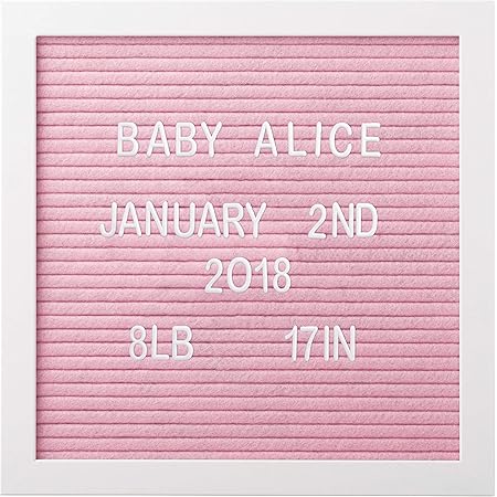 Pearhead Classic Wooden Letterboard, Baby Keepsake Photo Prop