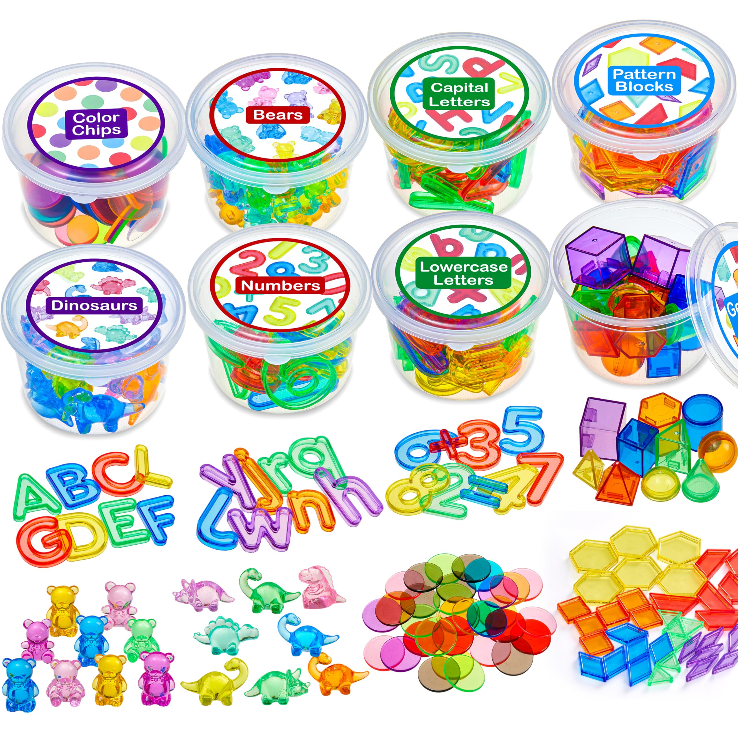 Juegos Educativos a Partir de 4 Años Con 8 Tipos de Bloques de Acrílico, Aprendizaje de Letras, Number Blocks, Juego de Matemáticas Con Alfabeto, Juguete Montessori para Niños a Partir de 3 Años