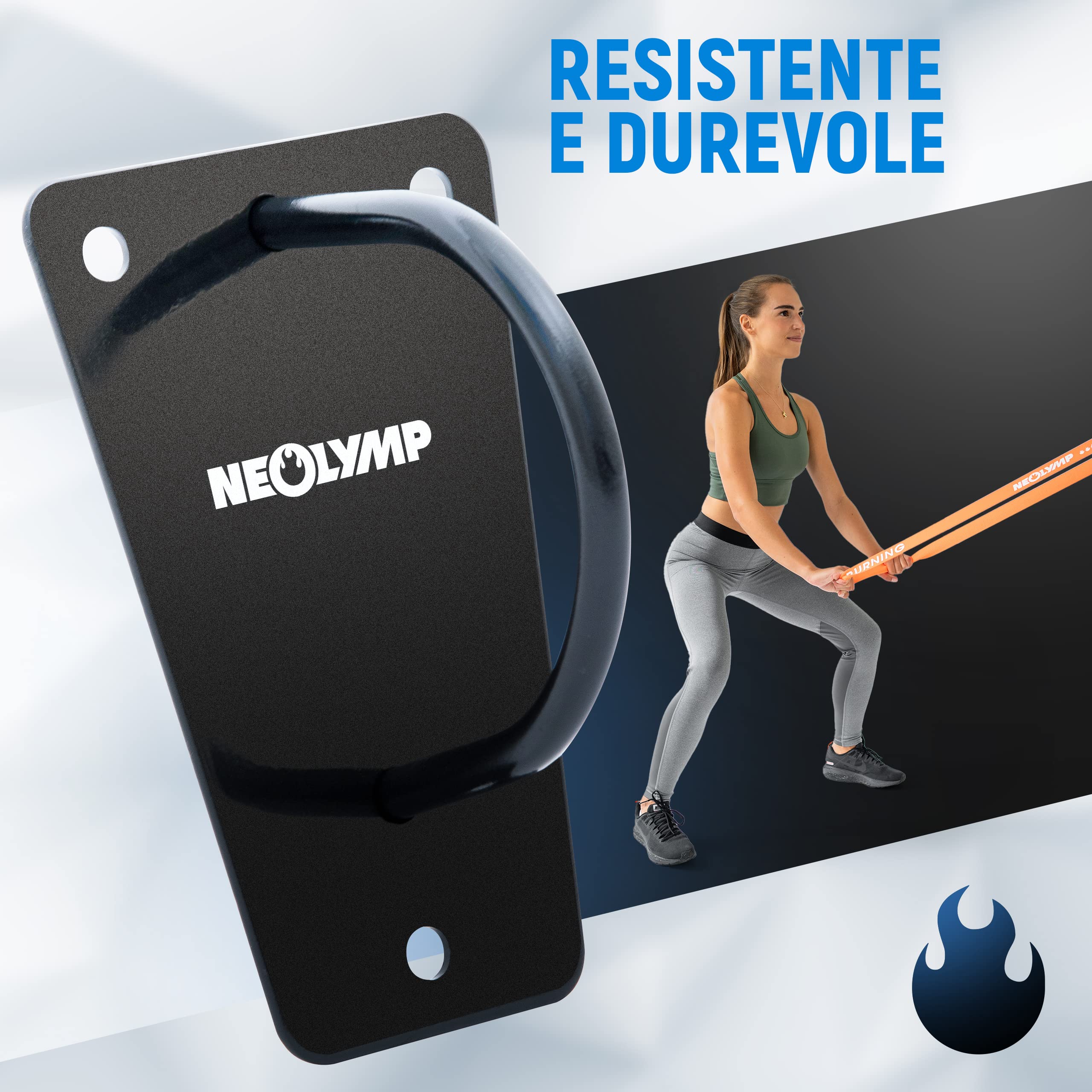 NEOLYMP Gancio Fitness in Acciaio Inox caricabile Fino a 200 kg – Gancio Sacco da Boxe Gancio soffitto TRX Suspension Training Staffa Sacco Boxe Piastra Fissaggio Staffa per Sacco da Box Ancoraggio