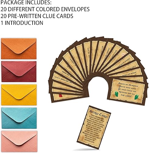 Miniatura 2 de Tarjetas de juego de pistas de caza del tesoro pirata de Halloween, juego de cartas de búsqueda del tesoro para fiesta de cumpleaños (21 cartas con