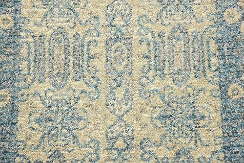 Miniatura 7 de Unique Loom Salzburg Collection - Alfombra clásica de diseño tradicional de inspiración oriental, 2 x 3 pies, color beige y azul