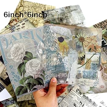 Junkjournal*『』 22pcs Junk Journal Kit, Word Background Vinyl Scrapbook