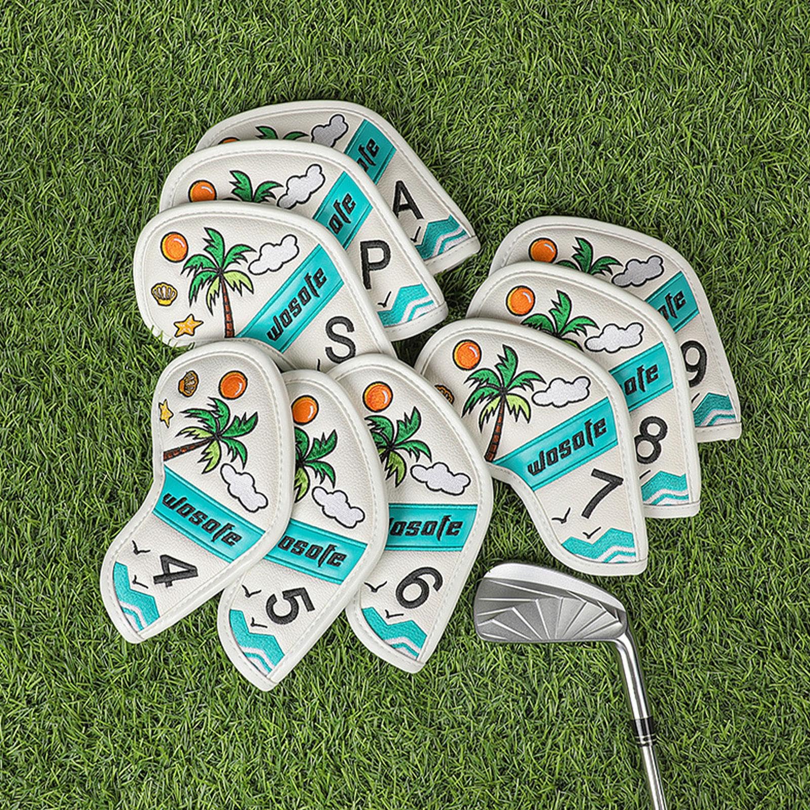 9X Golfschlägerhüllen, Schutzhüllen für Golfschläger, Trainingsausrüstung, PU Schutz für