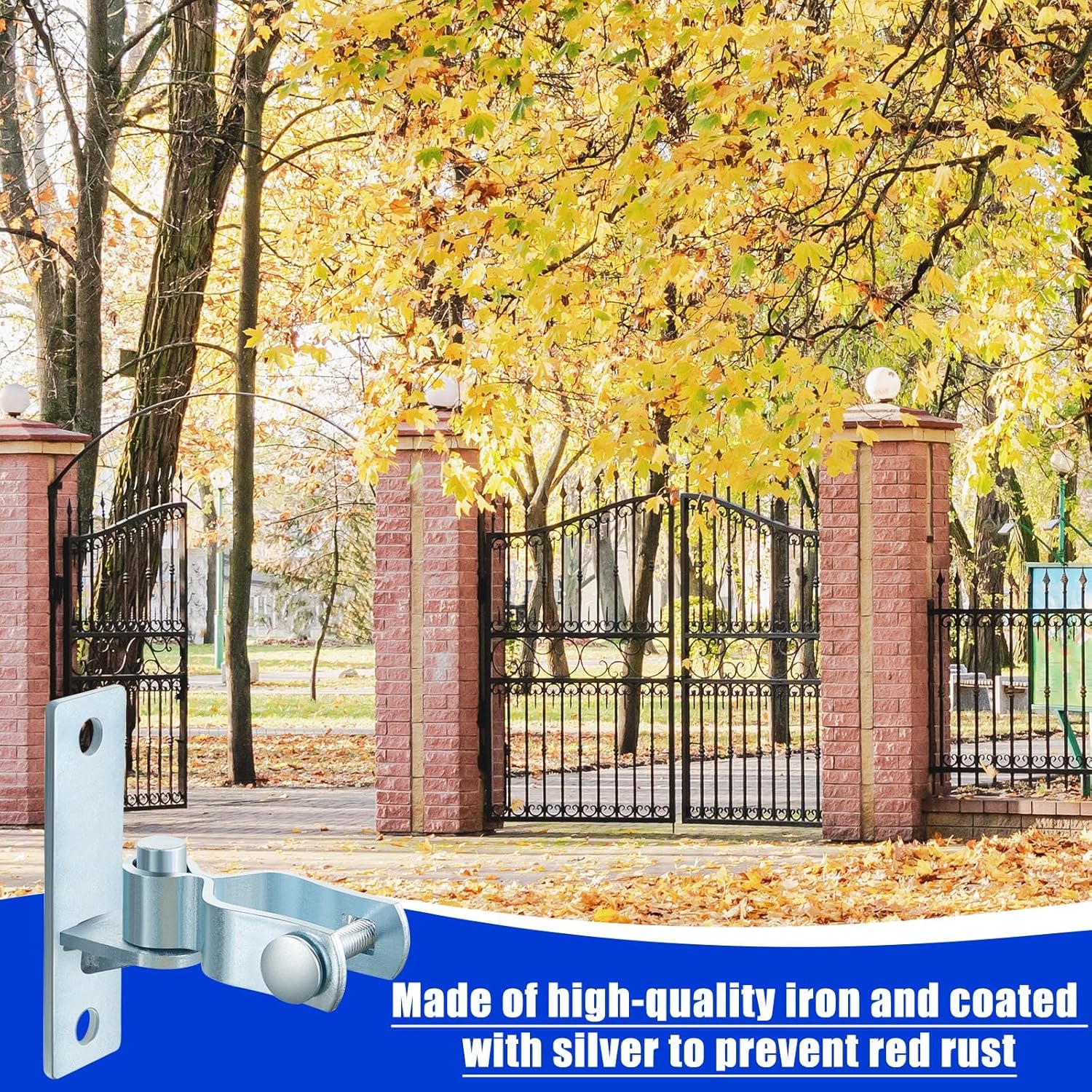 Dunzy 8 Pcs Heavy Duty Wall Mount Gate Hinge Pipe Gate Hinge Chain Link Fence Pressed Steel Chain Link Fence Frame Outdoor Hardware