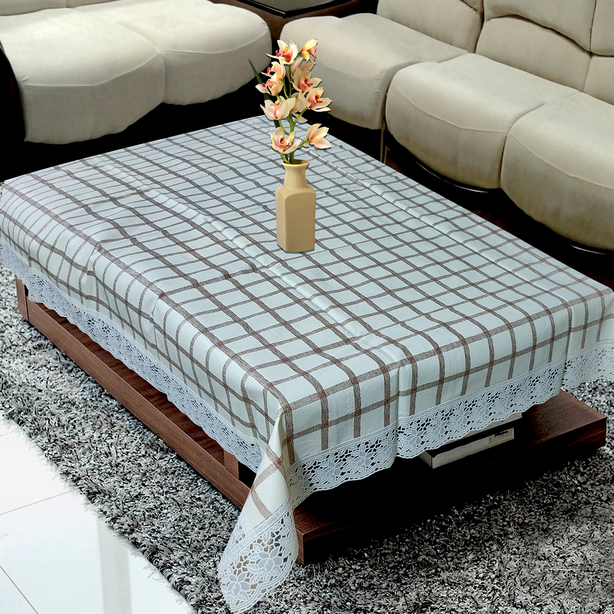 KANUSHI Industries® 100% Waterpoof & Dustproof Plastic Center Table Cover for 6 Seater(60 * 90-inch)(T-COVER-NW-NEW-03-BIG-SIZE)-image-20