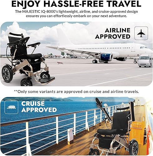 Miniatura 8 de Majestic - Sillas de ruedas eléctricas para adultos, silla de ruedas eléctrica plegable ligera, silla de ruedas motorizada para personas mayores