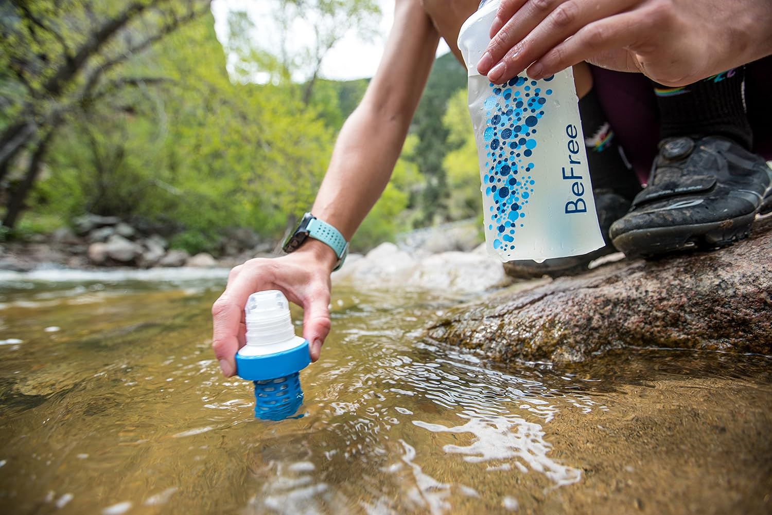 BeFree 0.6L Water Filter, Fast Flow, 0.1 Micron EZ Clean Membrane for Endurance Sports, Camping and Backpacking (8019639)